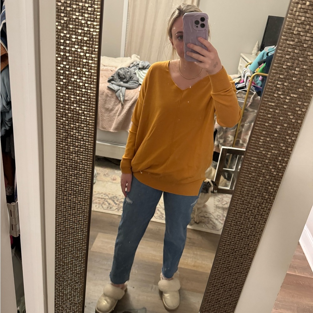Yellow light-weight sweater from Pink Lily